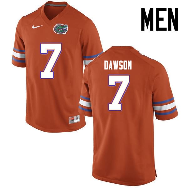 Men's NCAA Florida Gators Duke Dawson #7 Stitched Authentic Nike Orange College Football Jersey NFS7665QL